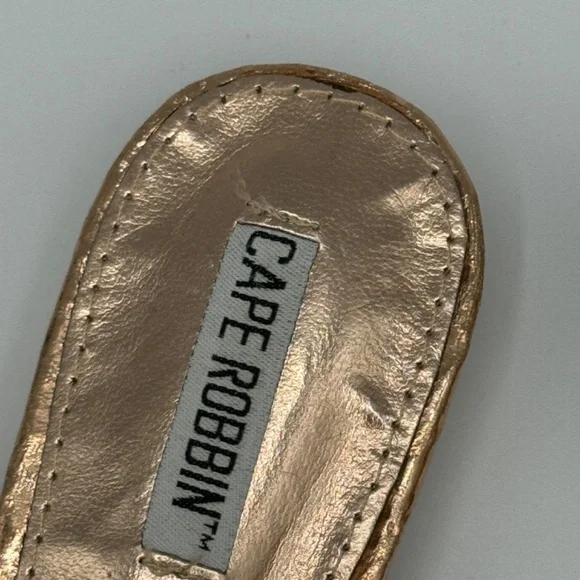 Cape Robbin | Vegan Metallic Rose Gold Knotted Pointed Toe Slip On Flats Mules - Picture 8 of 13